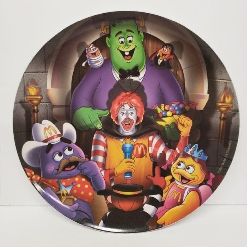 McDonalds Halloween Ronald McDonald Nuggets Grimace Birdie Plastic Plate